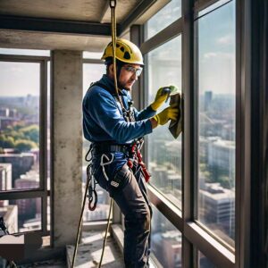 Texas highrise indoor window cleaner