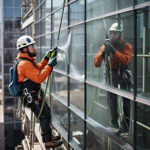 Professional Texas highrise window cleaner