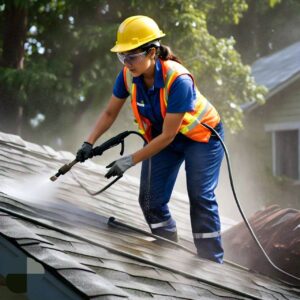 Texas roof pressure-washing professional