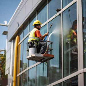 Texas window cleaner for shopping centers