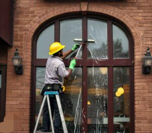 Streak-free restuarant window washing in Texas